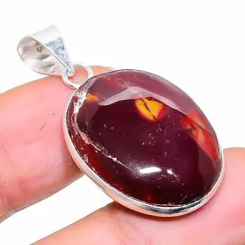 Подвеска из натурального драгоценного камня мукаит ручной работы из стерлингового серебра 925 пробы 1,46 дюйма w4k92