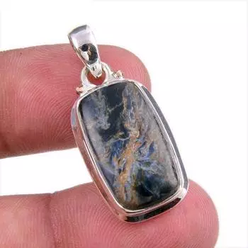 Подвеска из натурального драгоценного камня Питерсит, ручная работа, из цельного серебра 925 пробы, 1,50 дюйма, J2j80