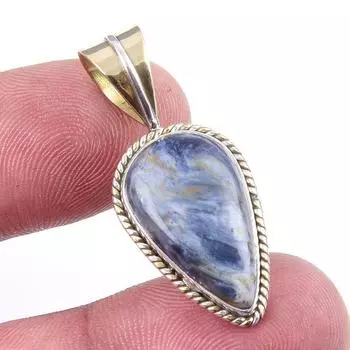 Подвеска из натурального драгоценного камня Питерсит из стерлингового серебра 925 пробы, двухцветная, 1,50 дюйма, y5c85