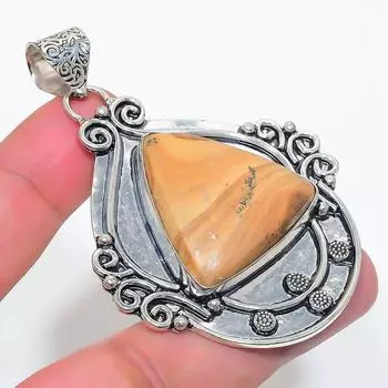 Подвеска из натурального драгоценного камня яшмы из стерлингового серебра 925 пробы 2,68 дюйма G3T28