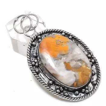 Подвеска из натурального драгоценного камня яшмы Малигано из стерлингового серебра 925 пробы 2,36 дюйма T6r46