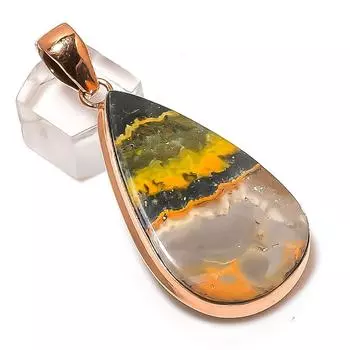 Подвеска из натурального драгоценного камня яшмы шмеля из меди ручной работы 2,48 дюйма I4a05