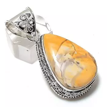 Подвеска из натурального драгоценного камня яшмы Малигано из стерлингового серебра 925 пробы 2,01 дюйма O2I43