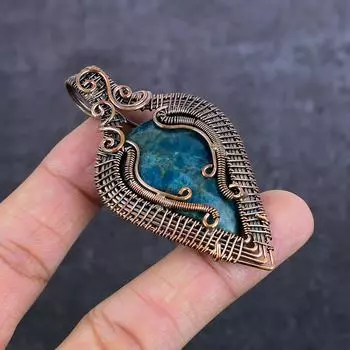 Подвеска из натурального драгоценного камня Quantum Quatrro с медной проволокой 2,80 дюйма N0b53