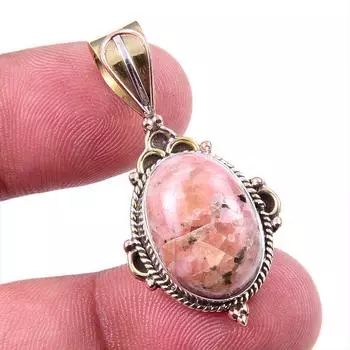 Подвеска из натурального драгоценного камня унакит из стерлингового серебра 925 пробы в двух тонах 1,50 дюйма i5V66