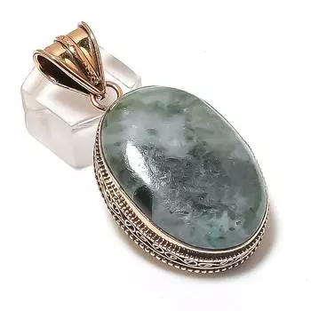 Подвеска из натурального древесного агата, драгоценный камень, ручная работа, медная бижутерия 2,17 дюйма L0t01