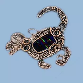 Подвеска из натурального двухцветного турмалина с медной проволокой 2,17 дюйма e5D82