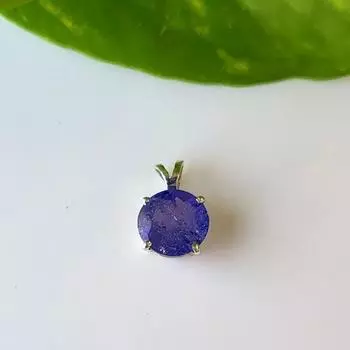 Подвеска из натурального голубого танзанита из стерлингового серебра 925 пробы 8 мм, рождественский подарок 8 mm