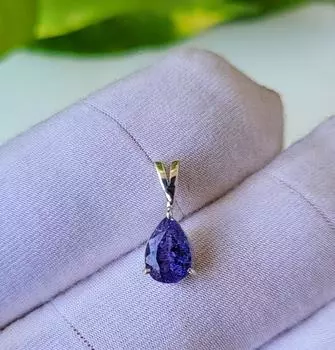 Подвеска из натурального голубого танзанита в форме груши из стерлингового серебра 925 пробы, рождественский подарок