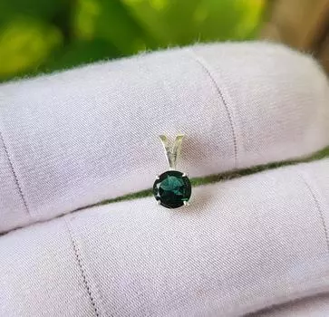 Подвеска из натурального граненого турмалина из стерлингового серебра 925 пробы A 133 Подарок 6 MM