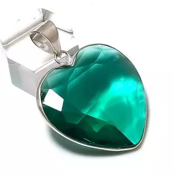 Подвеска из натурального хромдиопсида из стерлингового серебра 925 пробы 1,62 дюйма l2P65