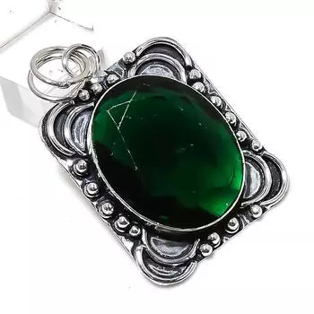 Подвеска из натурального хромдиопсида, ручная работа, серебро 925 пробы, 2,17 дюйма, A8I63