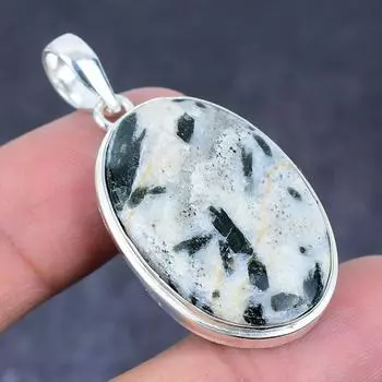 Подвеска из натурального хромдиопсида ручной работы из стерлингового серебра 925 пробы 1,85 дюйма j0o62