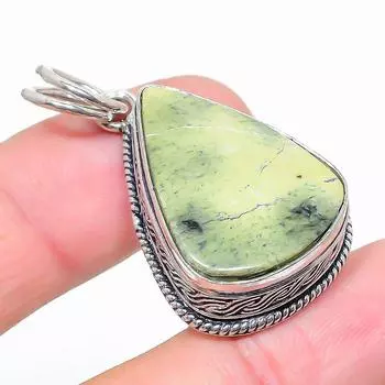 Подвеска из натурального императорского драгоценного камня яшмы из стерлингового серебра 925 пробы 1,69 дюйма n8f93