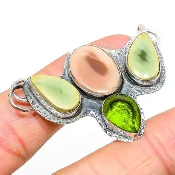 Подвеска из натурального императорского яшмы, драгоценного камня перидота из стерлингового серебра 925 пробы 1,77 дюйма V5V86