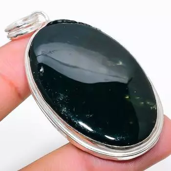 Подвеска из натурального индийского мохового агата из стерлингового серебра 925 пробы 2,48 дюйма I1b43