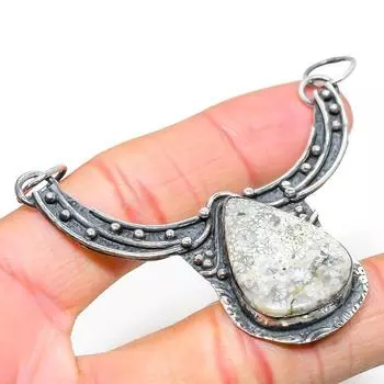 Подвеска из натурального ископаемого коралла, ручная работа, серебро 925 пробы, 2,56 дюйма, j2b18