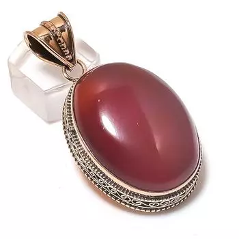 Подвеска из натурального итальянского красного коралла из меди ручной работы 2,17 дюйма J8P47