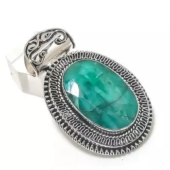 Подвеска из натурального изумруда из стерлингового серебра 925 пробы 2,17 дюйма B2q91