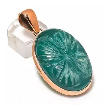 Подвеска из натурального изумруда ручной работы из меди 2,17 h2S92