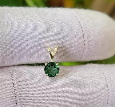 Подвеска из натурального изумрудно-зеленого турмалина из стерлингового серебра 925 пробы A 131 Подарок