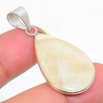 Подвеска из натурального кальцитового агата из стерлингового серебра 925 пробы 1,58 дюйма e7w35
