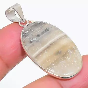 Подвеска из натурального кальцитового агата из стерлингового серебра 925 пробы 1,77 дюйма h5W65