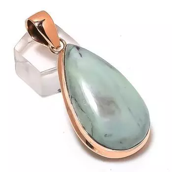 Подвеска из натурального камня каммерерит ручной работы из меди 2,25 дюйма Z4e54