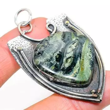 Подвеска из натурального камня яшмы Камбаба из стерлингового серебра 925 пробы 2,64 дюйма t3d03