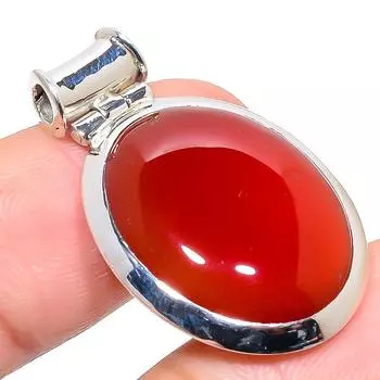 Подвеска из натурального камня сердолик, 925 пробы, 1,42 дюйма, Z8y00