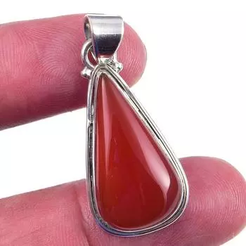 Подвеска из натурального камня сердолик, 925 пробы, 1,50 дюйма, ручная работа, стерлинговое серебро 1,50 дюйма, t1d63