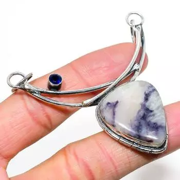 Подвеска из натурального камня Тиффани, голубого топаза, стерлингового серебра 925 пробы, 2,88 дюйма, e5w26