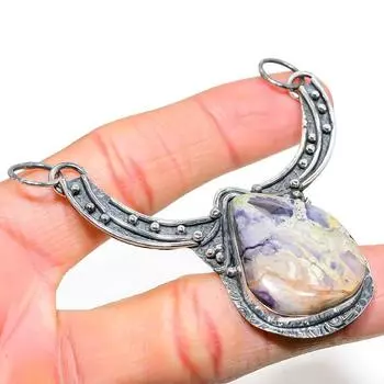 Подвеска из натурального камня Тиффани из стерлингового серебра 925 пробы 2,56 дюйма D3L04