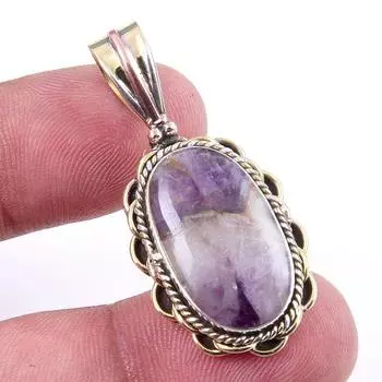 Подвеска из натурального камня Тиффани из стерлингового серебра 925 пробы в двухцветном исполнении 1,50 дюйма y5L48