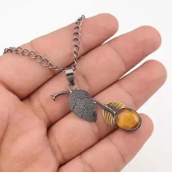 Подвеска из натурального камня Тигровый глаз, серебро 925 пробы с клеймом, камень июня PP-55-38