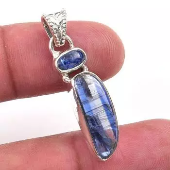Подвеска из натурального кианита из стерлингового серебра 925 пробы 1,50 V6Q43