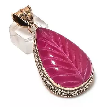 Подвеска из натурального красного рубина из кашмира ручной работы из меди 2,44 дюйма h5b55