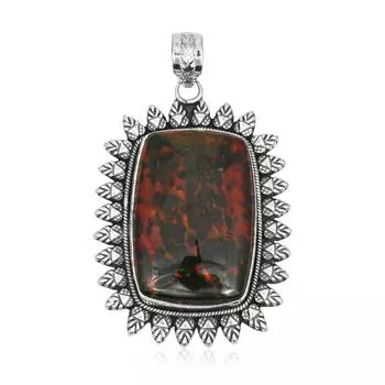 Подвеска из натурального кровавого камня, серебро 925 пробы, драгоценный камень прямоугольной формы, ювелирные изделия ручной работы, подарок для женщин, пасхальный подарок красный