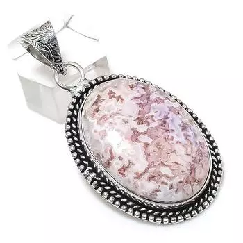 Подвеска из натурального кружевного агата Laguna из стерлингового серебра 925 пробы 2,13 дюйма w5I33