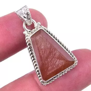 Подвеска из натурального кварца Angel Hair Gemstone из стерлингового серебра 925 пробы 1,25 j6r33