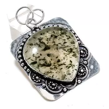 Подвеска из натурального кварца лодолита из стерлингового серебра 925 пробы 2,21 дюйма f4N85