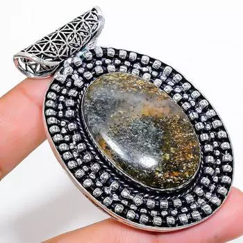 Подвеска из натурального кварца лодолита из стерлингового серебра 925 пробы 2,68 дюйма g5f98