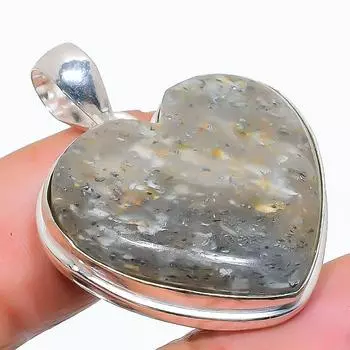 Подвеска из натурального кварца лодолита из стерлингового серебра 925 пробы 1,38 дюйма i7S85