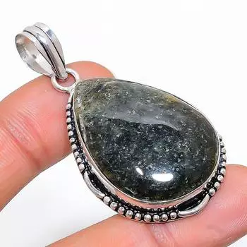 Подвеска из натурального кварца лодолита ручной работы из стерлингового серебра 925 пробы 1,97 дюйма y3n16