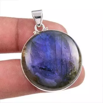 Подвеска из натурального лабрадорита из стерлингового серебра 925 пробы 1,75 дюйма y6I43