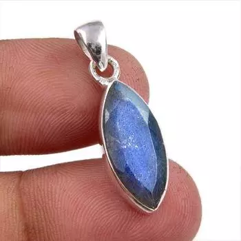 Подвеска из натурального лабрадорита из стерлингового серебра 925 пробы 1,25 дюйма q6b40