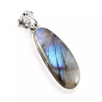 Подвеска из натурального лабрадорита из стерлингового серебра 925 пробы 1,6 дюйма e6M83