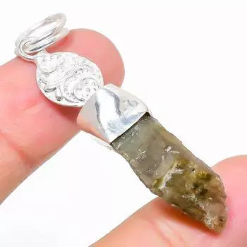 Подвеска из натурального лабрадорита из стерлингового серебра 925 пробы 2,17 дюйма H7O40