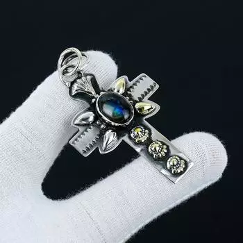 Подвеска из натурального лабрадорита, подвеска из стерлингового серебра 925 пробы, подвеска-колье с ювелирными изделиями из лабрадорита, подарки на День святого Валентина, подарок ей на День матери 2.55