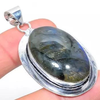Подвеска из натурального лабрадорита, ручная работа, серебро 925 пробы, 2,25 дюйма, p0t46